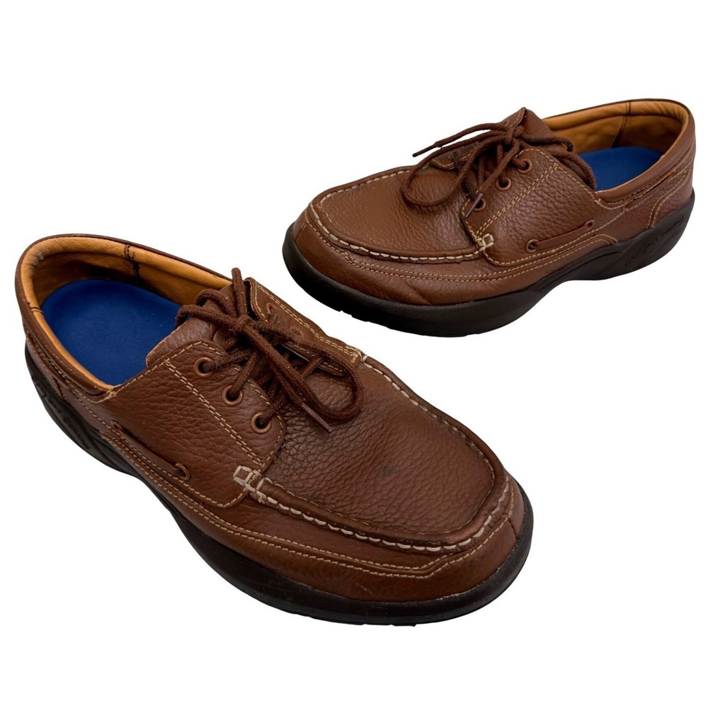 Dr. Comfort Patrick Brown Leather Boat Shoes Mens 11W Diabetic Loafers 8520